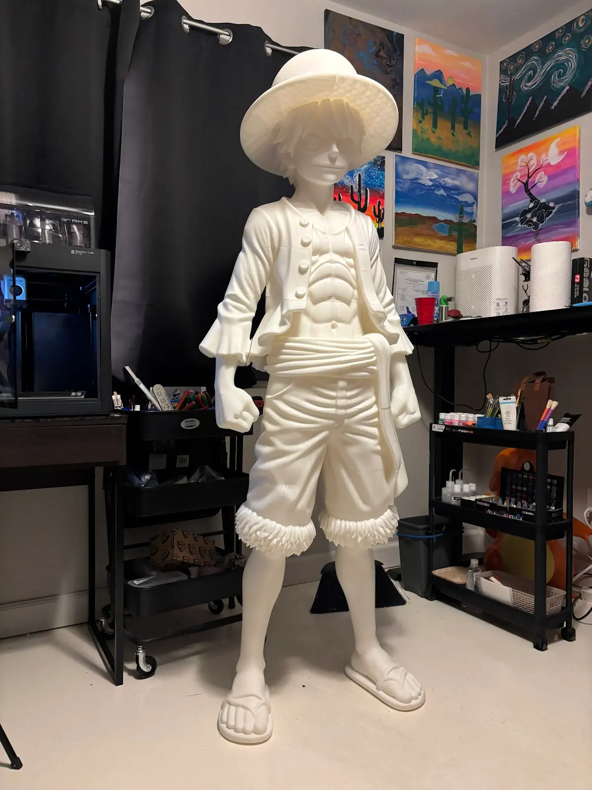 Luffy large-scale anime-inspired print in progress