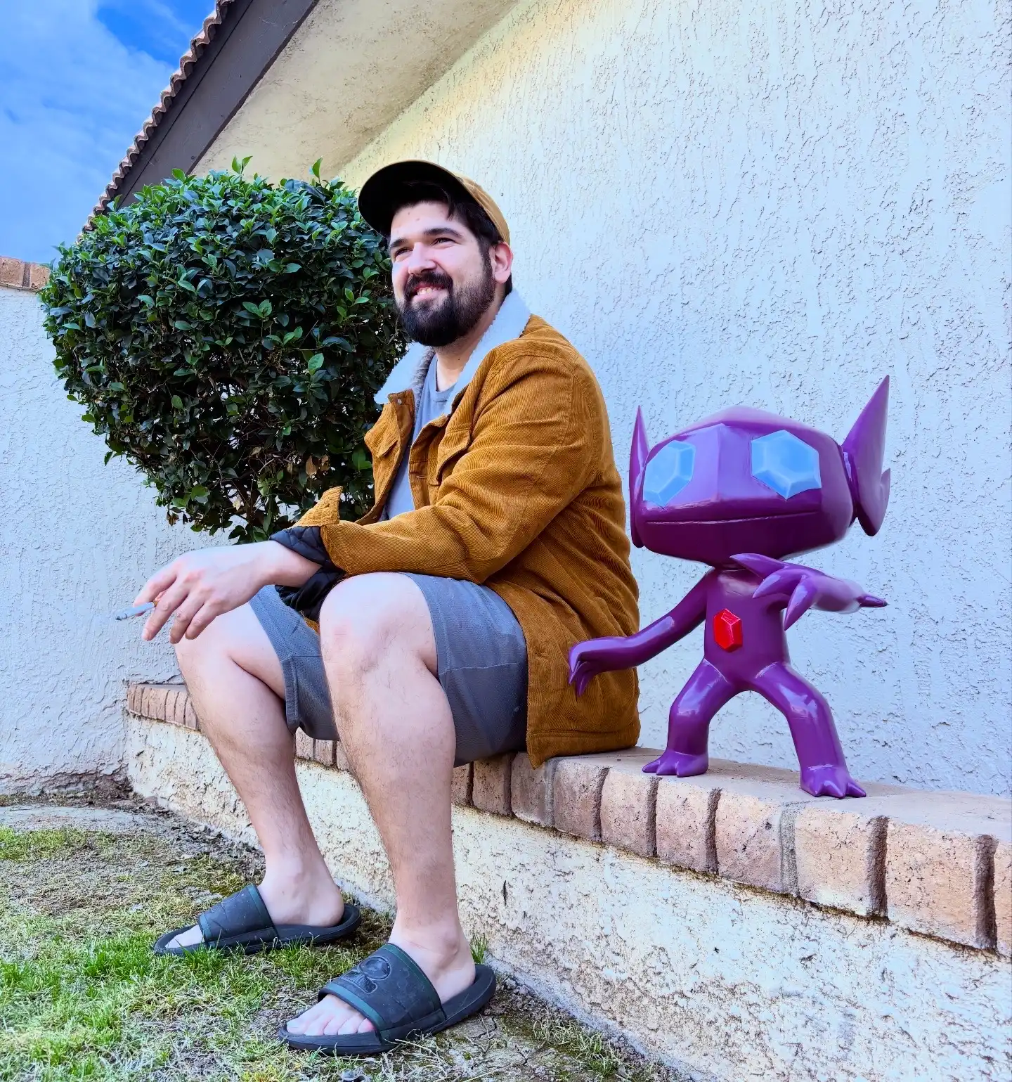 Sableye custom painted character piece with crystal detail
